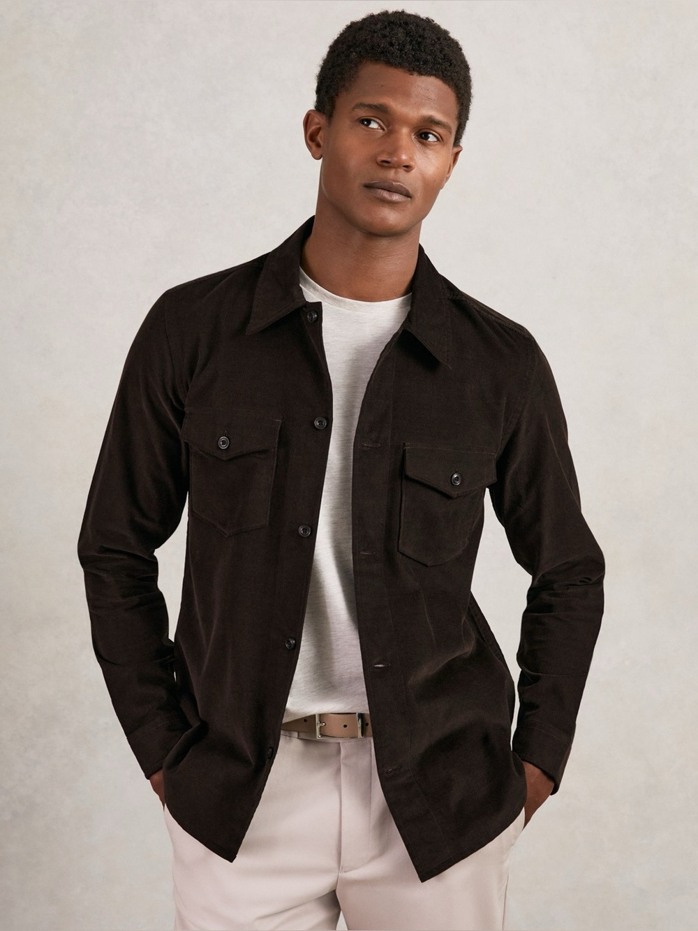 Reiss Kai Cotton Corduroy Twin-Pocket Overshirt